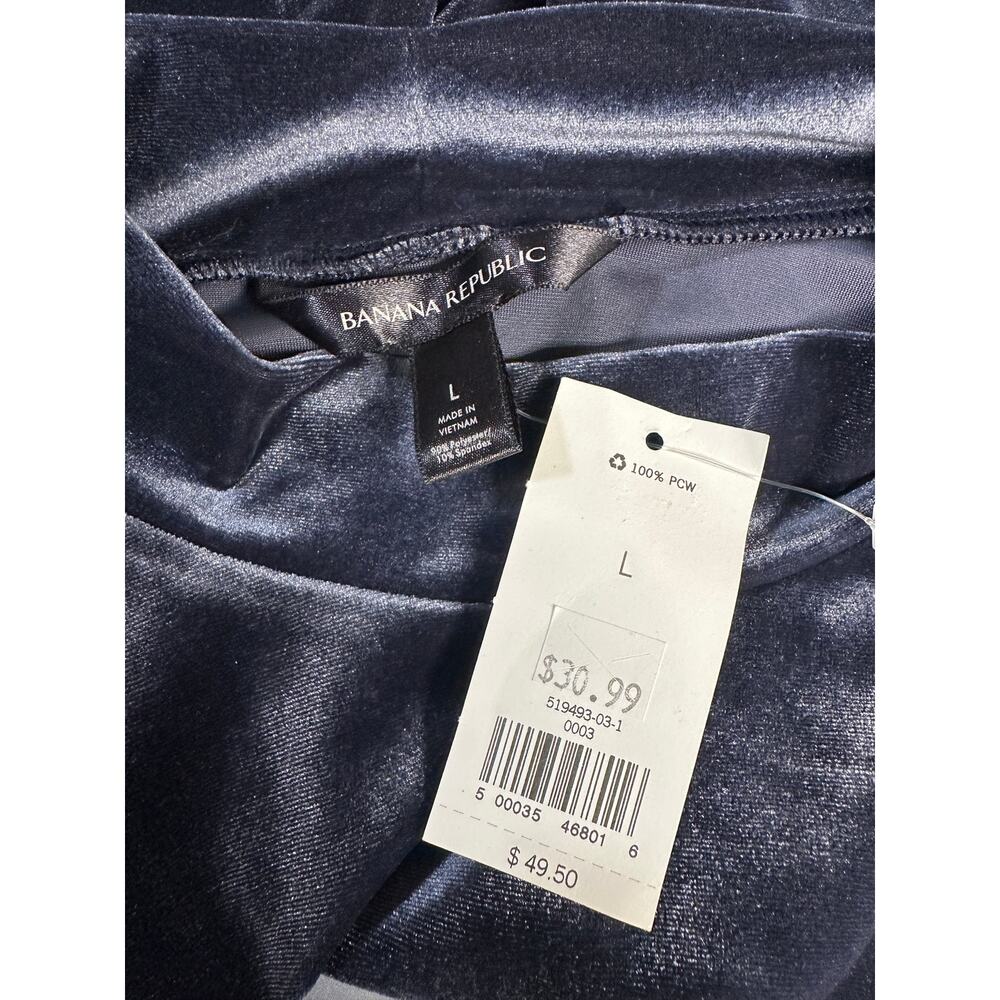 NWT Banana Republic Velvet Mock Neck 3/4 Sleeve Blue Classy Old Money‎ Preppy - Picture 7 of 8